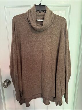 Zenana Outfitters Taupe Cowl Neck Pullover Sweater
